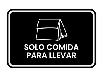 Signs ByLITA Classic Framed Solo Comida para llevar Door or Wall Sign